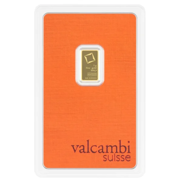 Valcambi Suisse 1 Gram Fine Gold Bar 999 (Sealed)